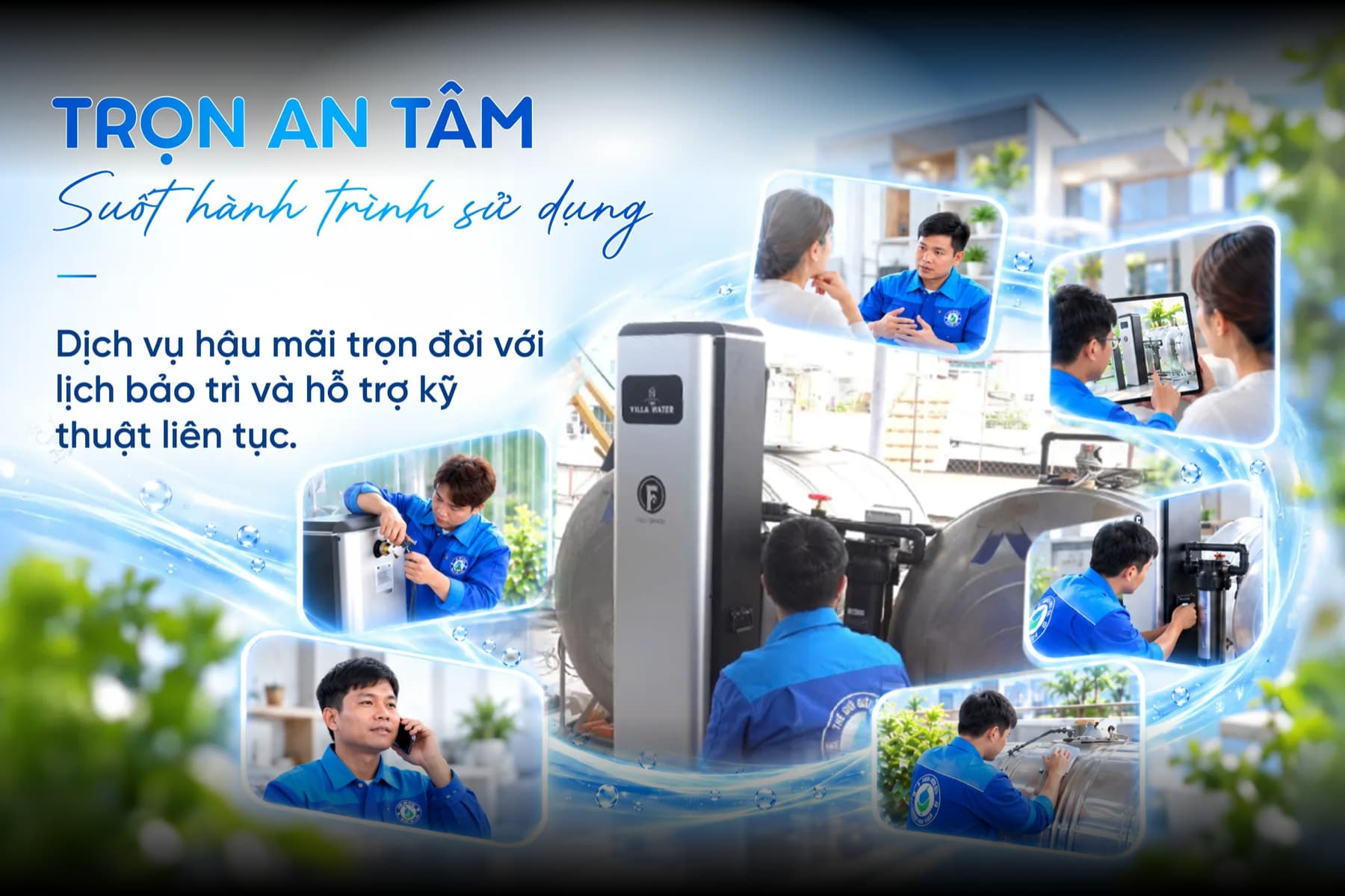 Các hoạt động bảo trì và chăm sóc khách hàng của Thế Giới Lọc Tổng sau lắp đặt