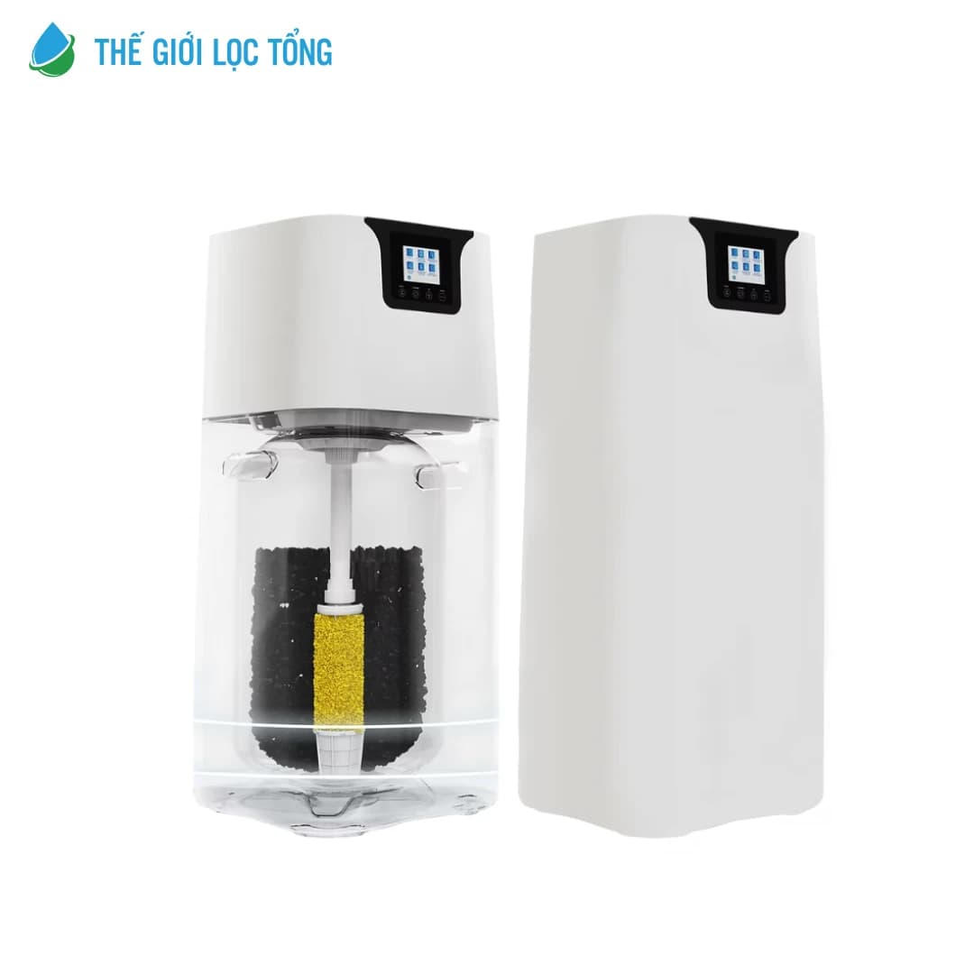 Cấu tạo bên trong hệ thống lọc nước tổng GE WH15A với lớp vật liệu lọc