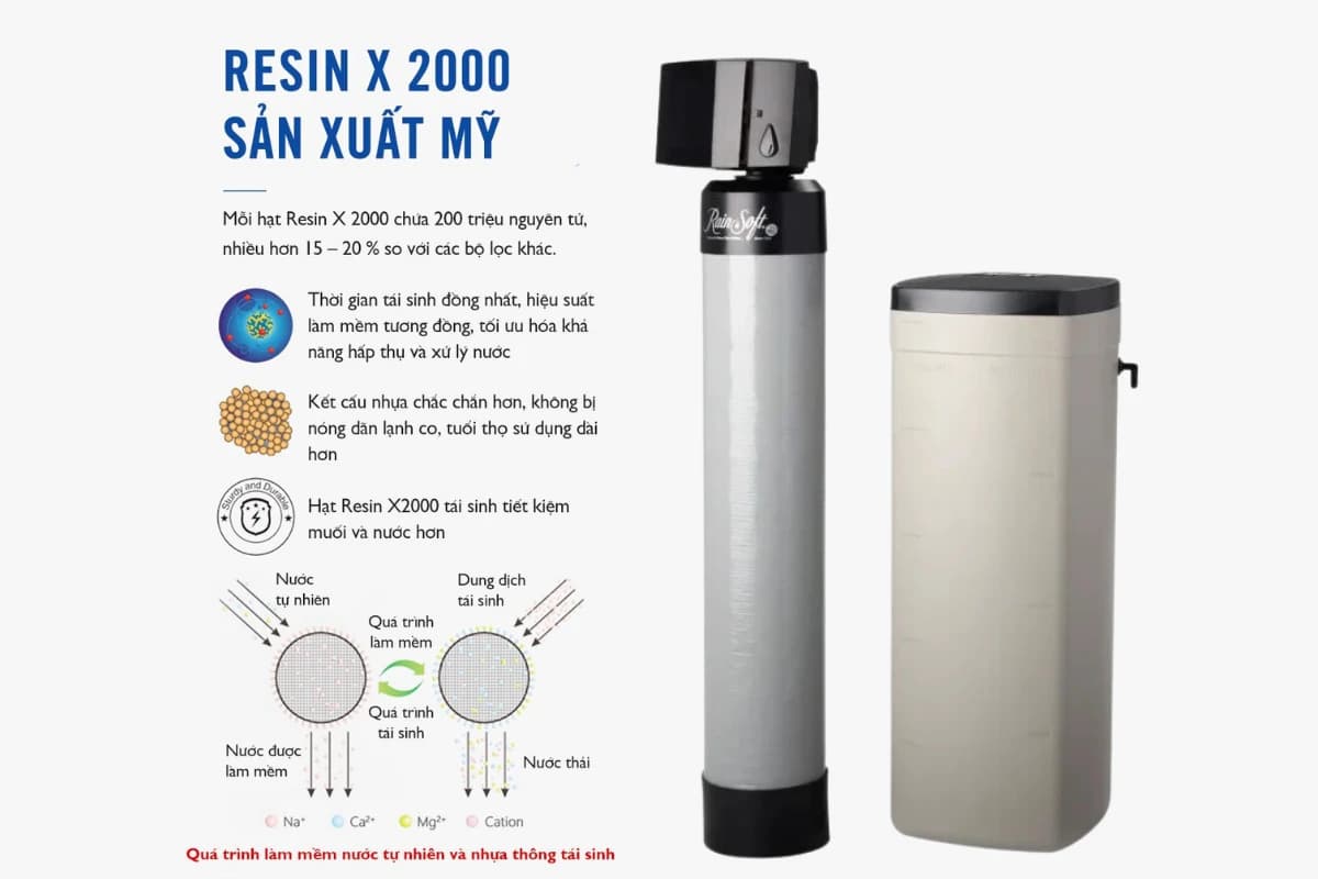 Hạt Resin X 2000 sản xuất Mỹ – công nghệ làm mềm nước RainSoft