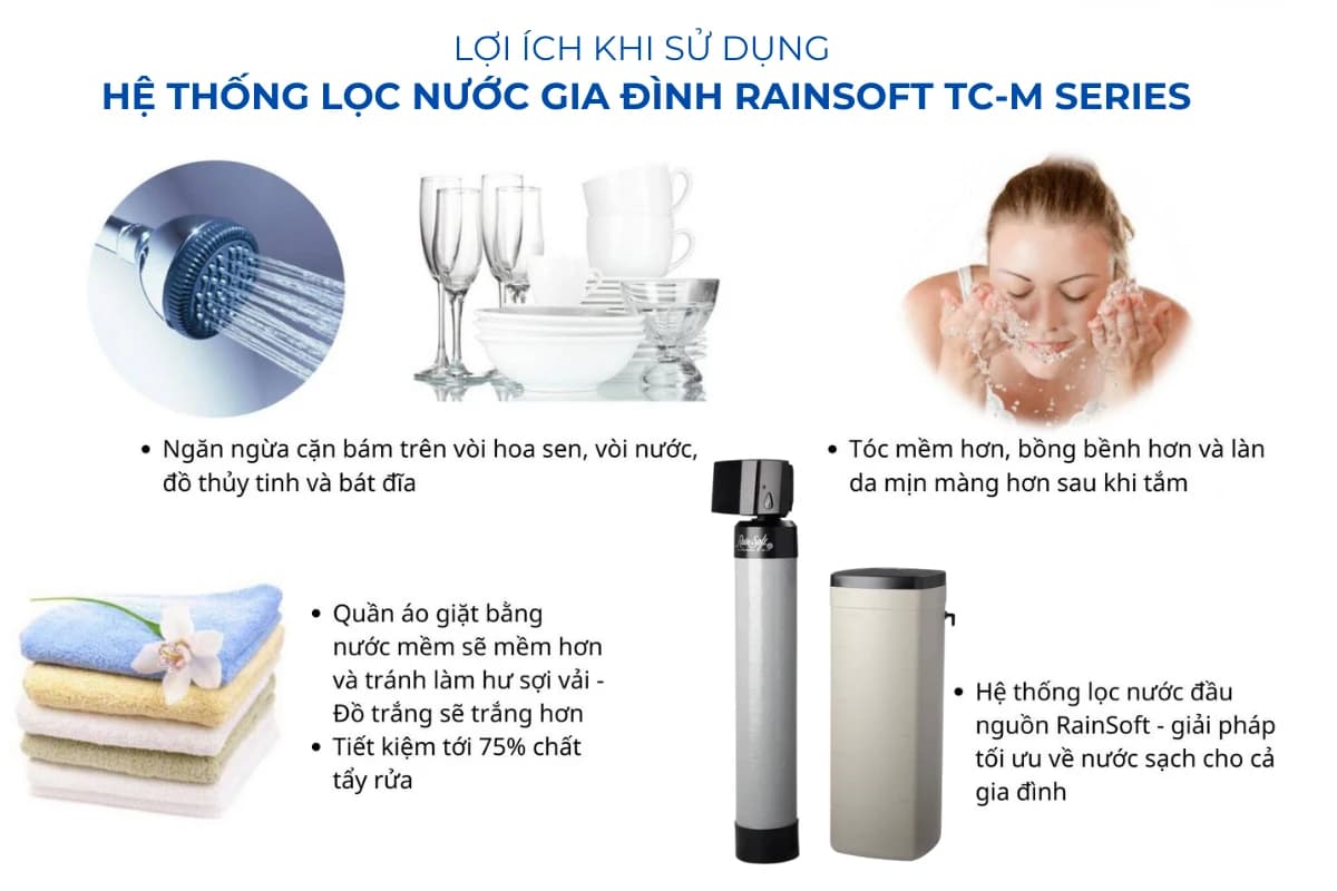 Lợi ích khi sử dụng hệ thống lọc nước gia đình RainSoft TC-M Series