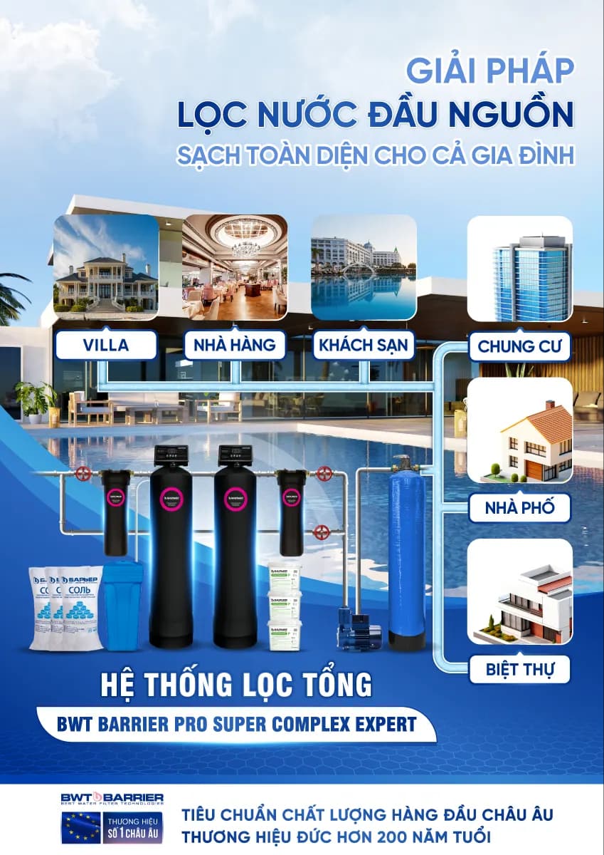 5. Dùng hệ thống lọc tổng – Giải pháp toàn diện xử lý nước phèn tại nhà