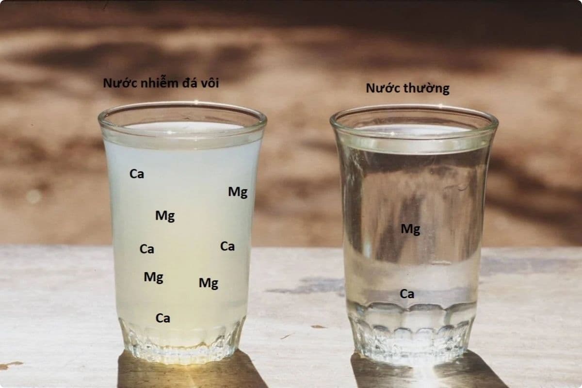 Nước cứng chứa nhiều Ca2+ và Mg2+