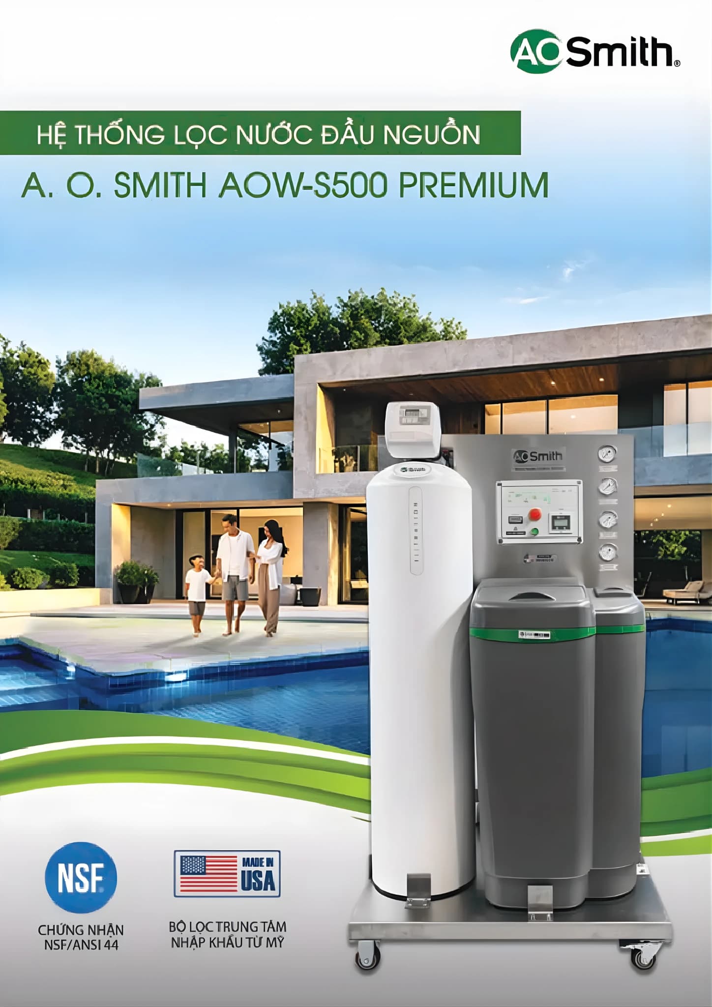 Hệ thống lọc tổng đầu nguồn A. O. Smith AOW-S500 PREMIUM
