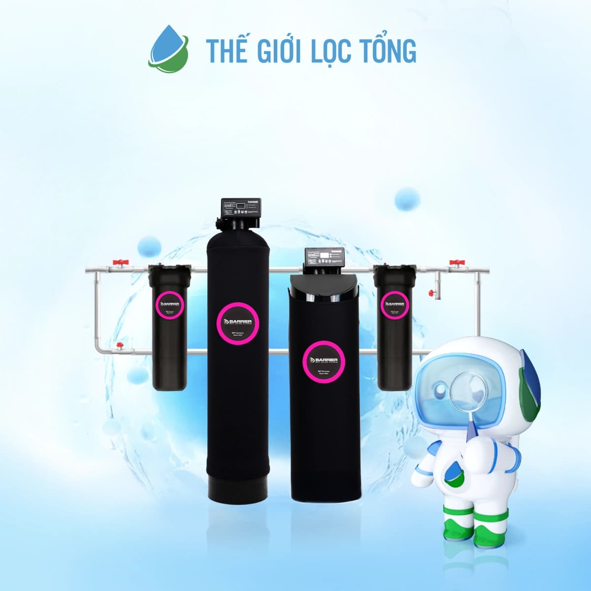 Hệ thống lọc tổng Barrier City Pro Hero Plus dành cho nhà phố