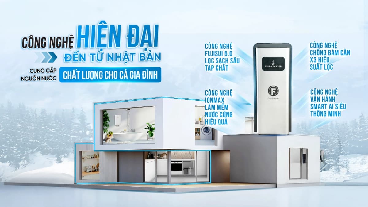 Hệ thống lọc tổng đầu nguồn Fuji Smart sở hữu nhiều công nghệ lọc hiện đại