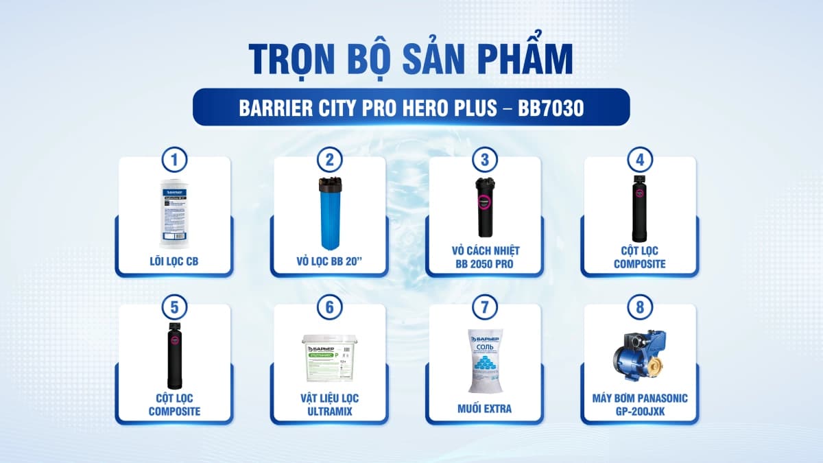 Trọn bộ hệ thống lọc tổng Barrier City Pro Hero Plus