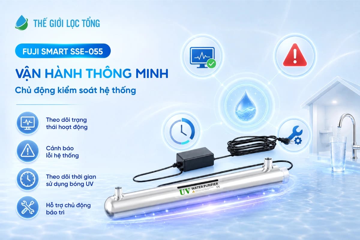 Đèn UV khử khuẩn nước Fuji Smart SSE 055 vận hành thông minh