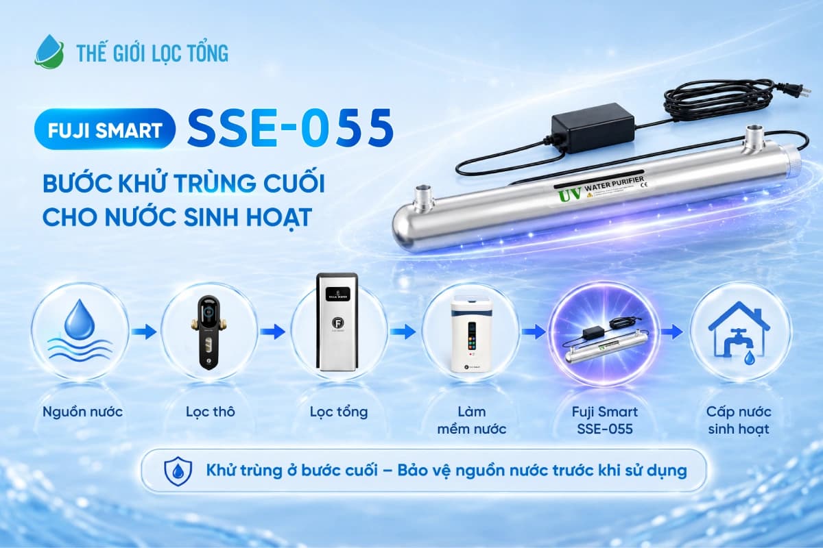 Hướng dẫn lắp đặt Đèn UV khử khuẩn nước Fuji Smart SSE 055