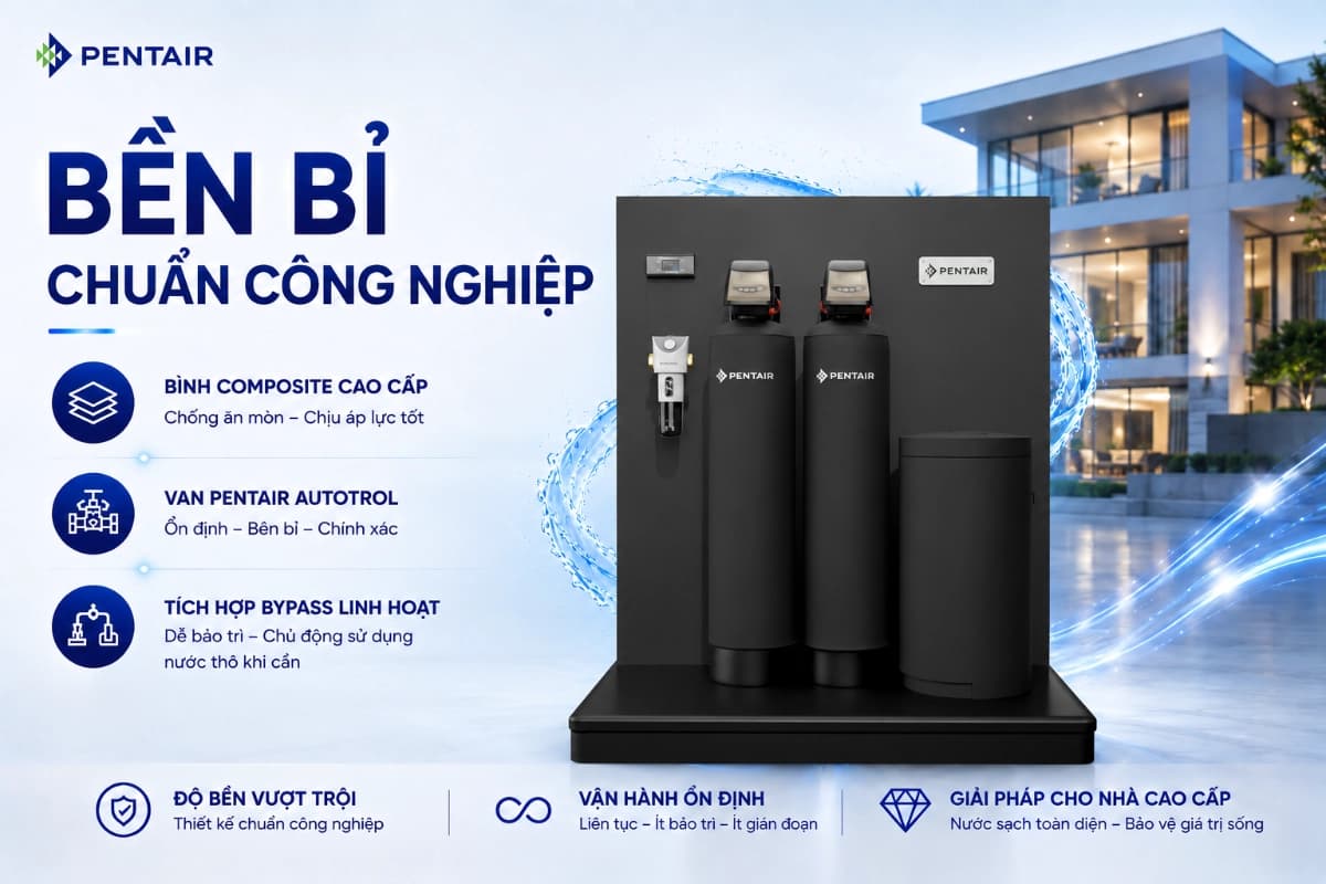 Hình ảnh thiết kế của hệ thống lọc tổng Pentair WaterTrust Pro Series