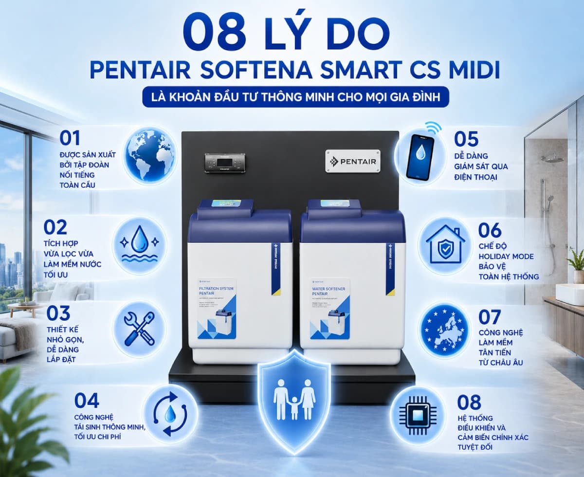 Hệ thống lọc tổng Pentair Softena Smart CS Midi