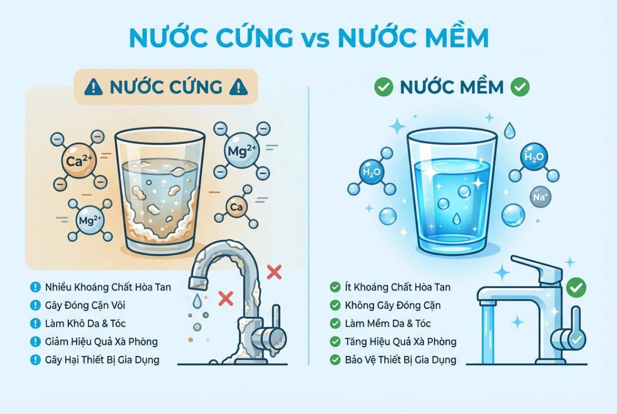 Nước cứng và Nước mềm là gì?