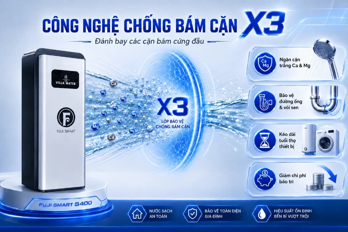 Fuji Smart S400 được trang bị công nghệ chống bám cặn x3