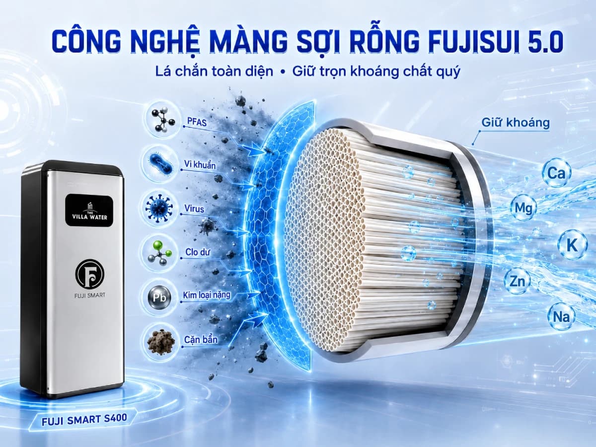 Fuji Smart S400 được trang bị công nghệ Fujisui 5.0 loại bỏ chất độc hại