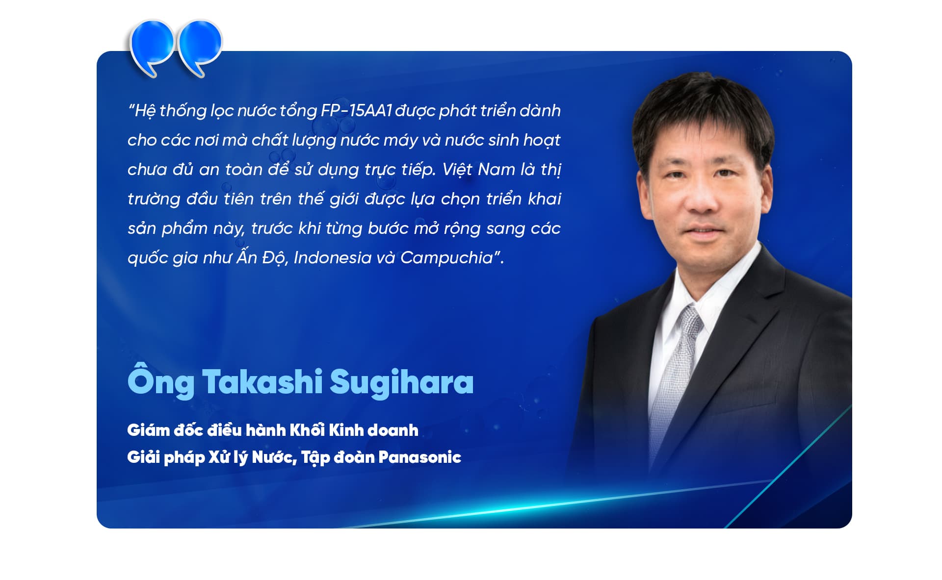 Báo tuổi trẻ đưa tin: Panasonic cùng Thế Giới Lọc Tổng đẩy mạnh hệ thống lọc đầu nguồn tại Việt Nam