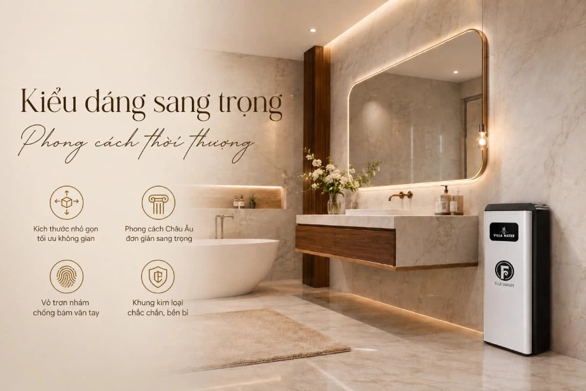 Hệ thống lọc tổng Fuji Smart S400 sở hữu thiết kế sang trọng mang phong cách Châu Âu