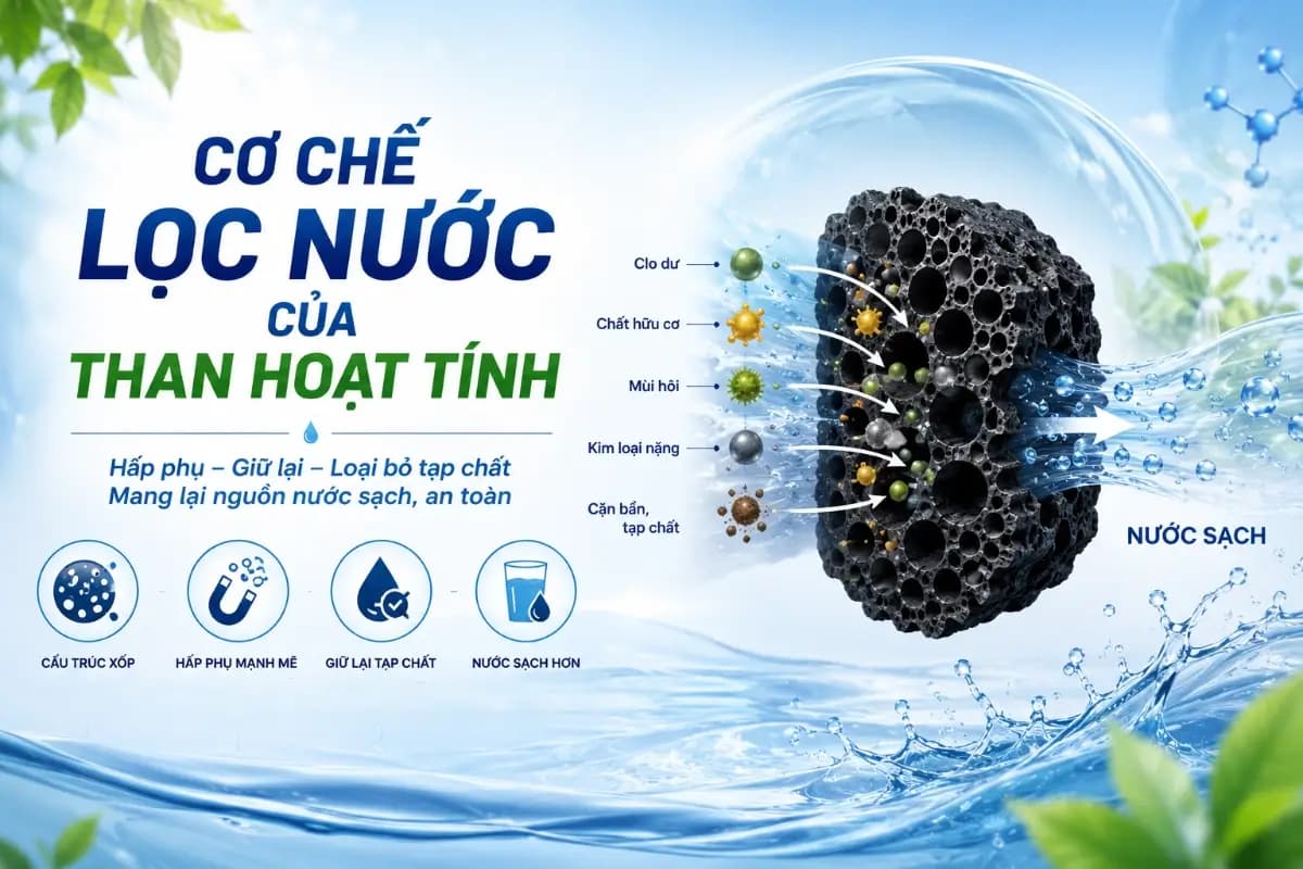 Cơ chế lọc nước của than hoạt tính