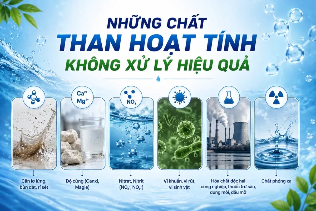 Những chất than hoạt tính không xử lý hiệu quả