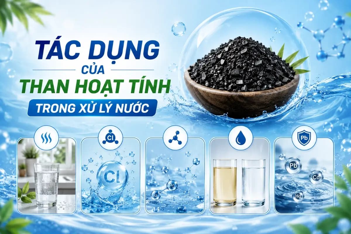 Tác dụng của than hoạt tính trong xử lý nước