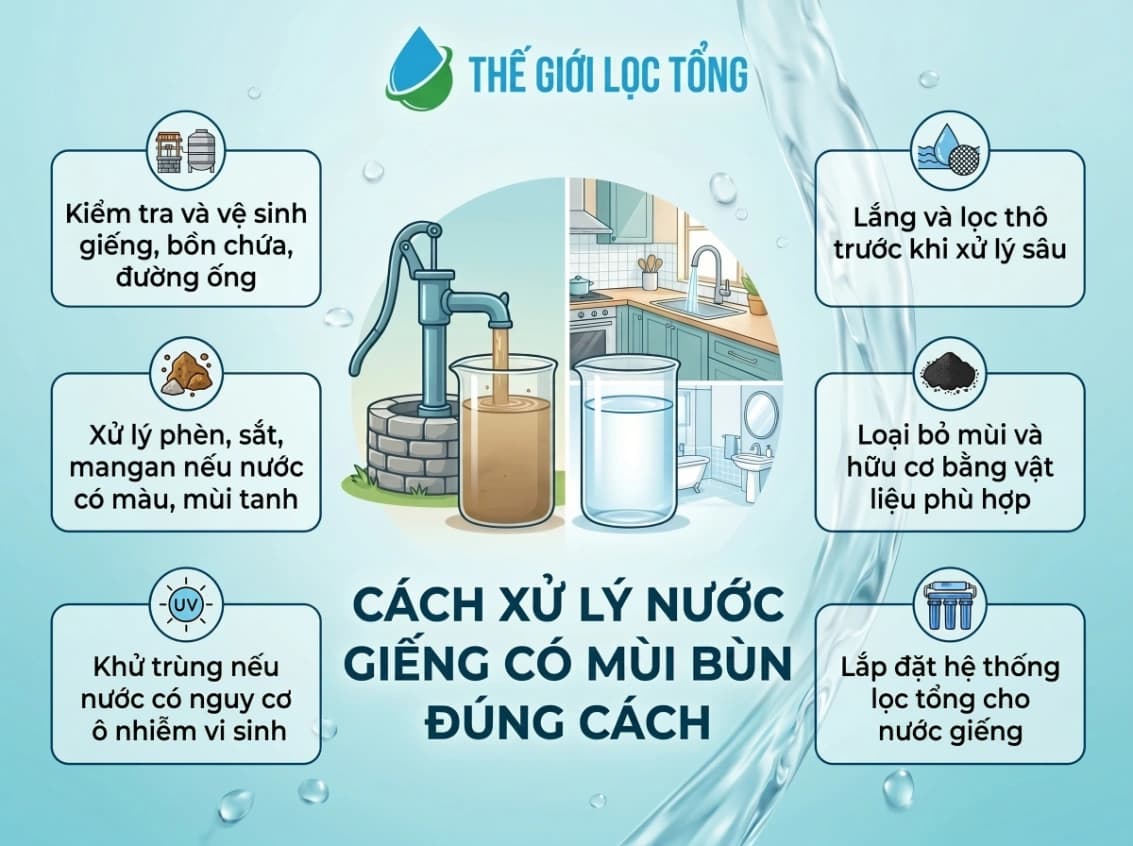 Cách xử lý nước giếng có mùi bùn đúng cách