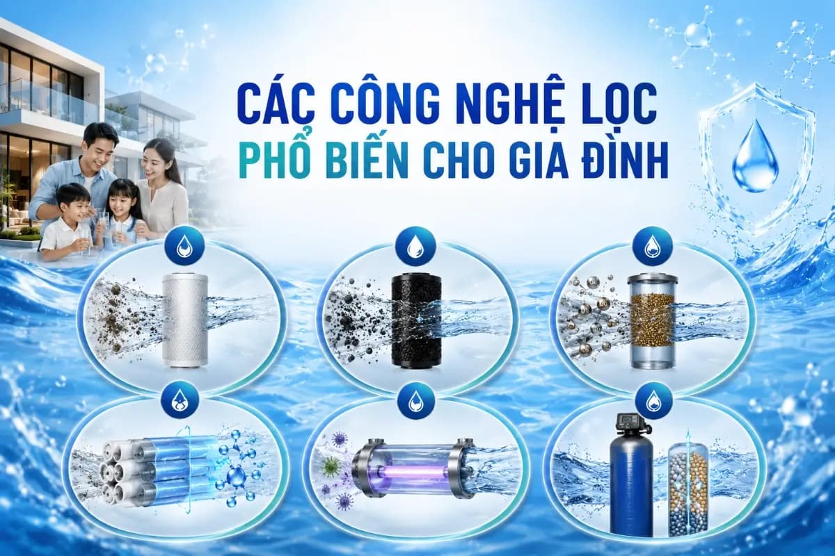 Các công nghệ lọc phổ biến cho gia đình