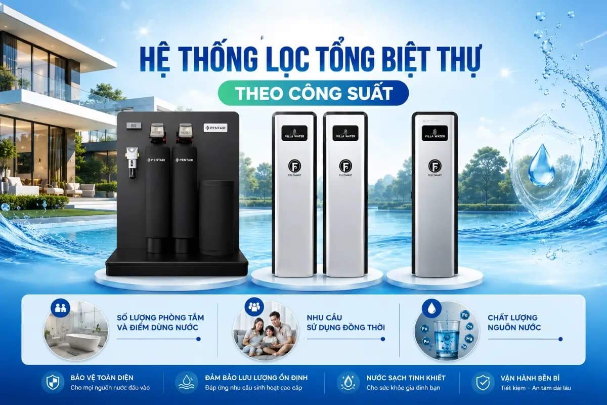 Hệ thống lọc nước tổng biệt thự theo công suất