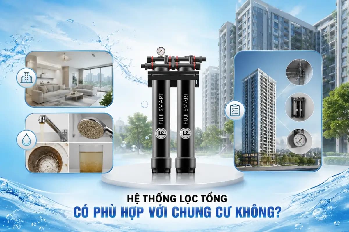 Hệ thống lọc tổng đầu nguồn phù hợp với chung cư cùng thiết kế nhỏ gọn