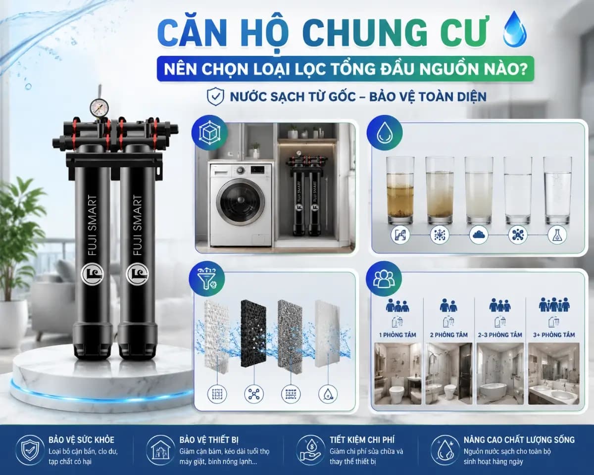 Loại lọc tổng đầu nguồn mà căn hộ chung cư nên chọn