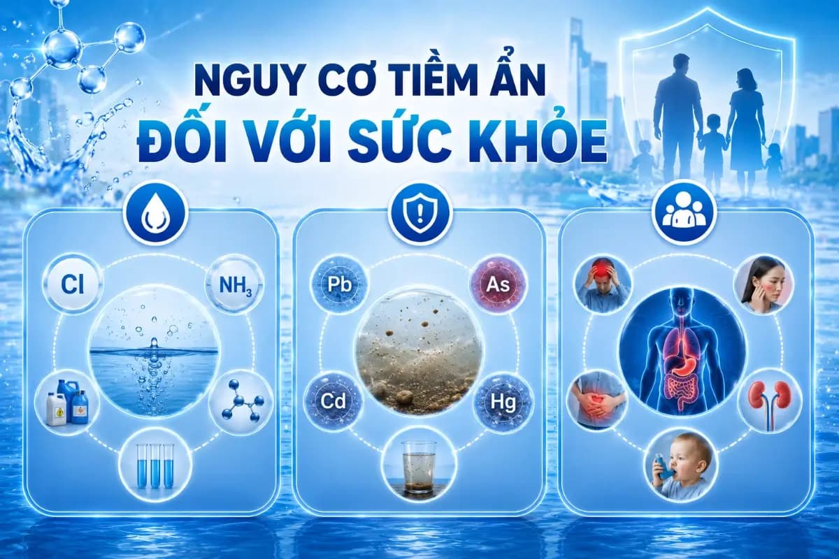 Nguy cơ tiềm ẩn đối với sức khỏe vì thực trạng chất lượng nước máy tại TPHCM