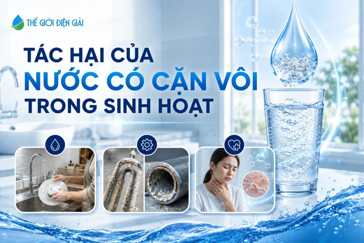 Nước có cặn vôi ảnh hưởng trực tiếp đến sinh hoạt, thiết bị gia dụng, sức khỏe