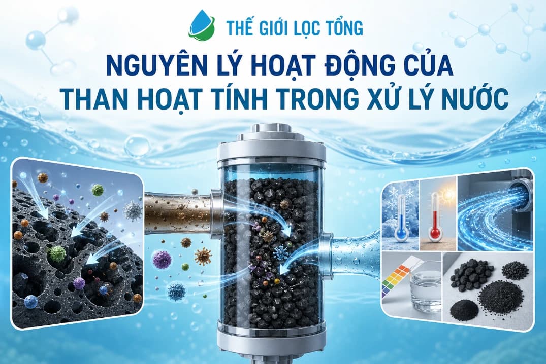 Nguyên lý hoạt động của than hoạt tính trong xử lý nước