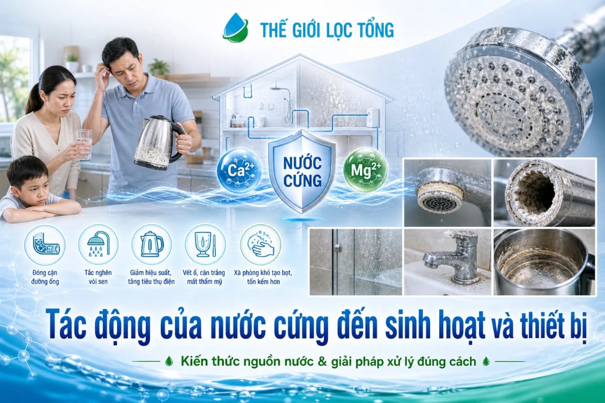 Độ cứng của nước ảnh hưởng nghiêm trọng đến sinh hoạt và thiết bị