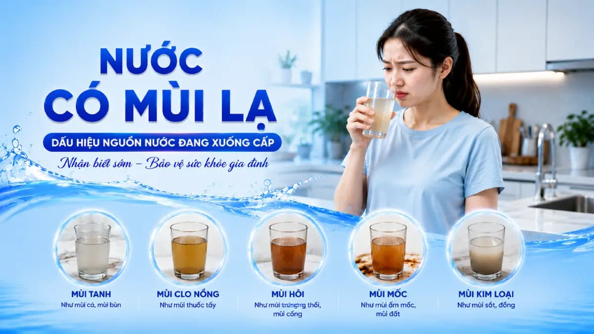 Nước có mùi lạ xuất hiện thường xuyên