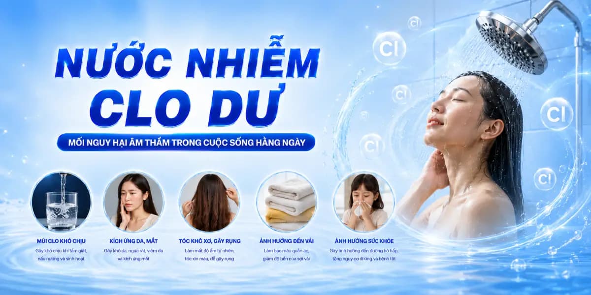 Dấu hiệu nhận biết nước nhiễm clo