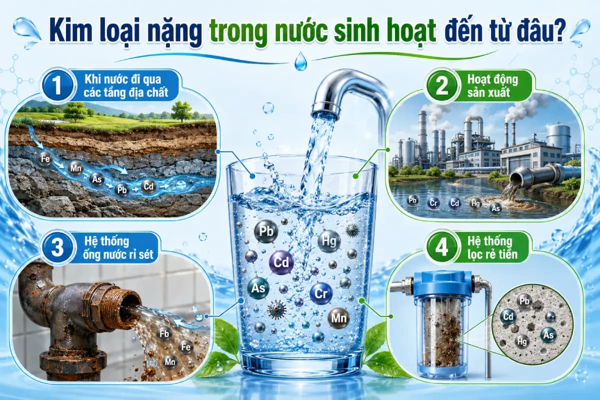 Kim loại nặng trong nước đến từ đâu?