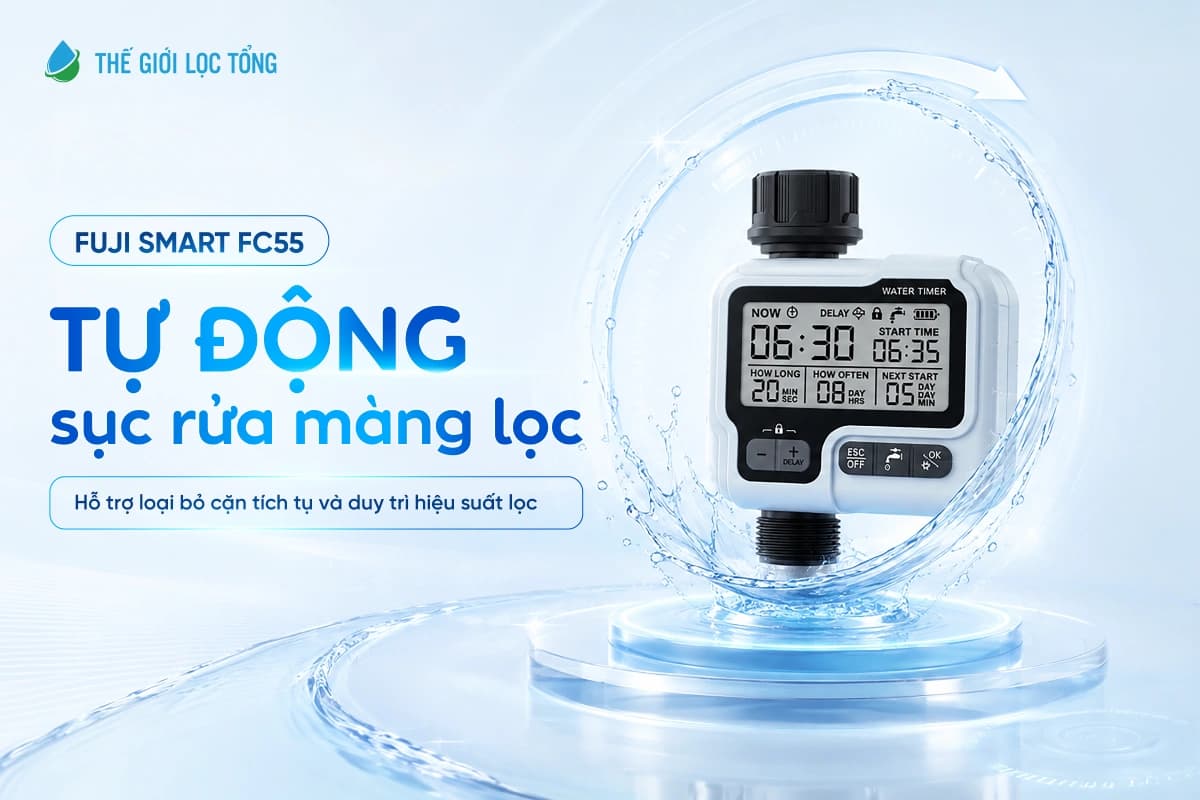 Hệ thống lọc tổng Fuji Smart FC55 được trang bị công nghệ tự động sục rửa thông minh