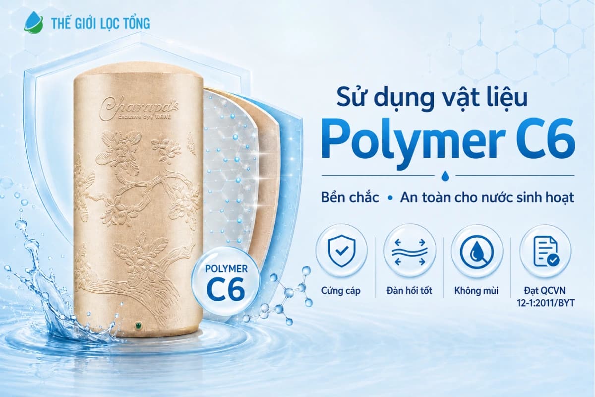Bồn lưu trữ nước Wavelife Champa sử dụng vật liệu có độ bền cao
