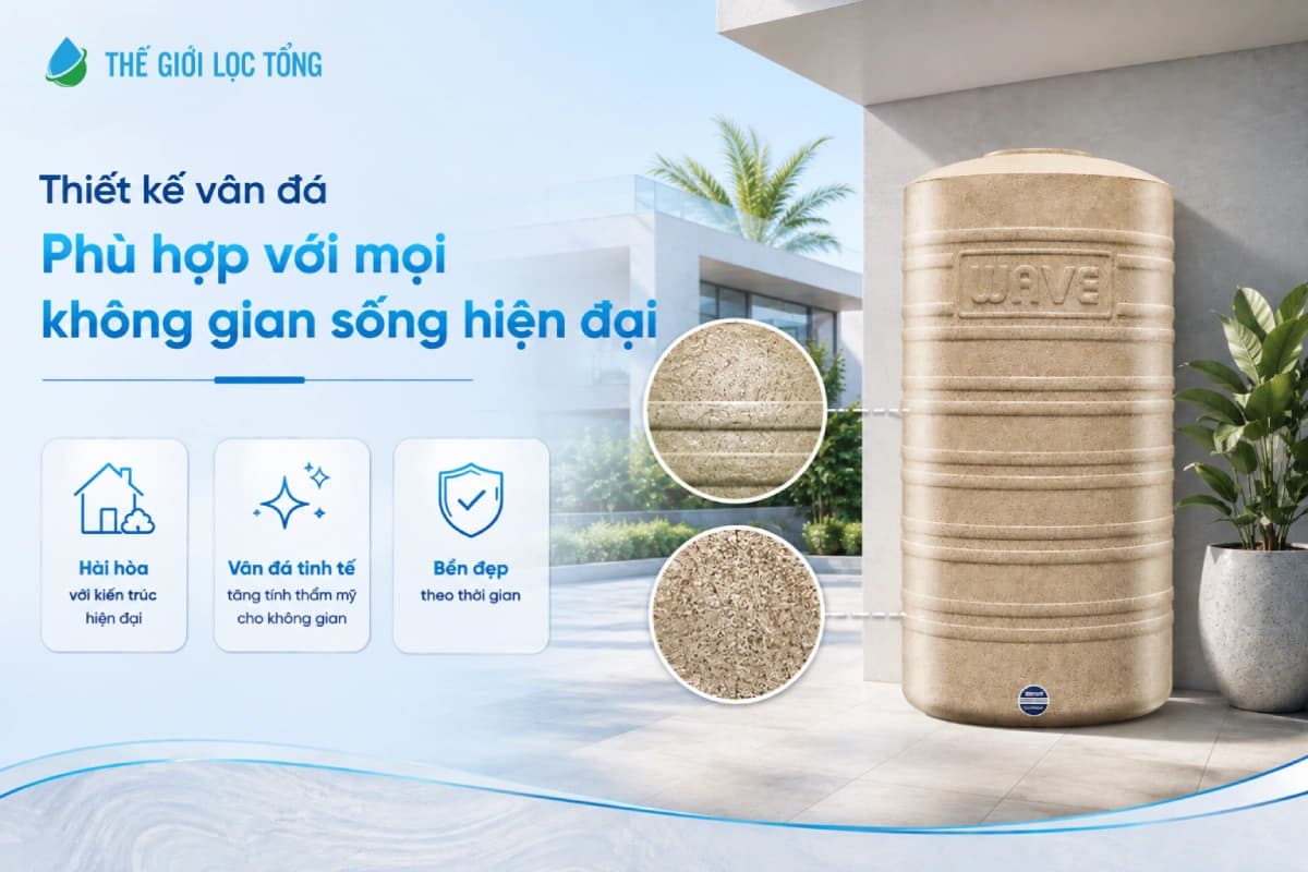 Bồn nước Wavelife WGD thiết kế hiện đại phù hợp với mọi kiến trúc