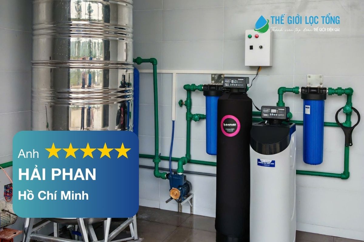 Anh Hải Phan yên tâm hơn rất nhiều khi lắp hệ thống lọc tổng BWT