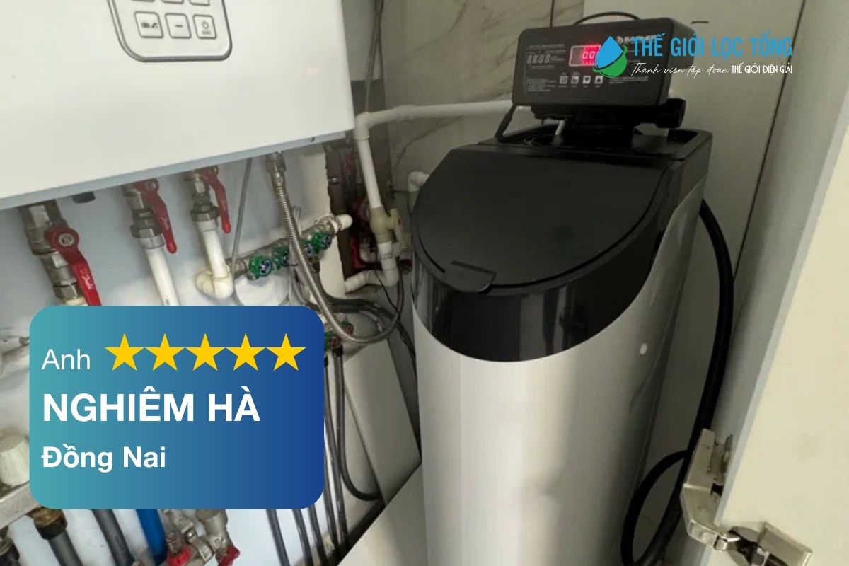 Anh Nghiêm Hà cảm thấy rất an tâm khi sử dụng nguồn nước đã xử lý qua hệ thống lọc tổng BWT