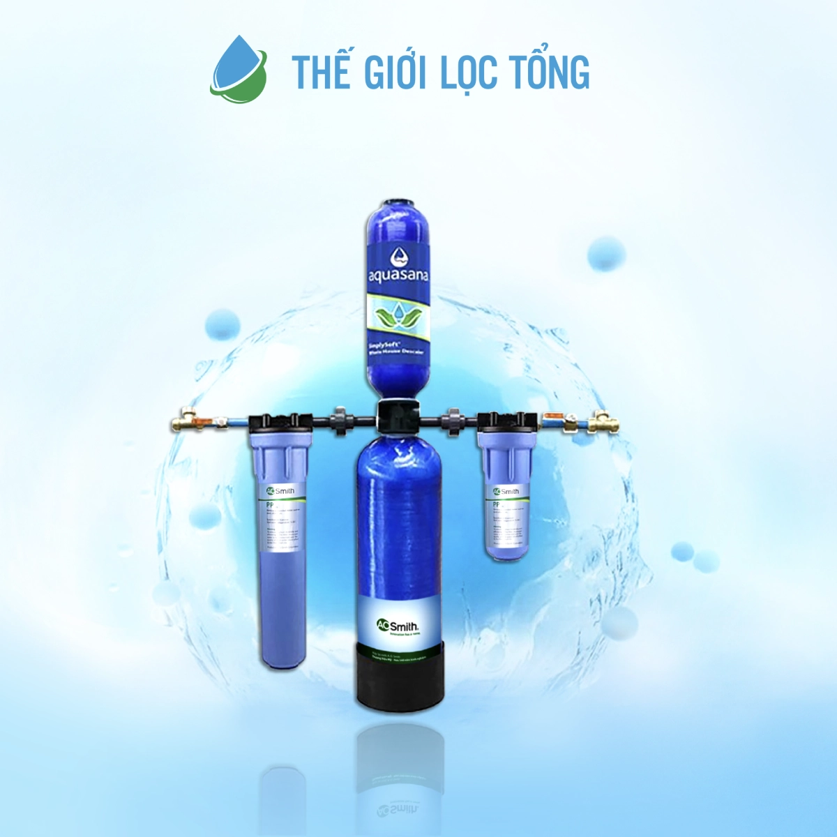 Hệ thống lọc tổng đầu nguồn A. O. Smith AQ-1000 XS Hệ thống lọc tổng đầu nguồn A. O. Smith AQ-1000 XS nhập khẩu Mỹ