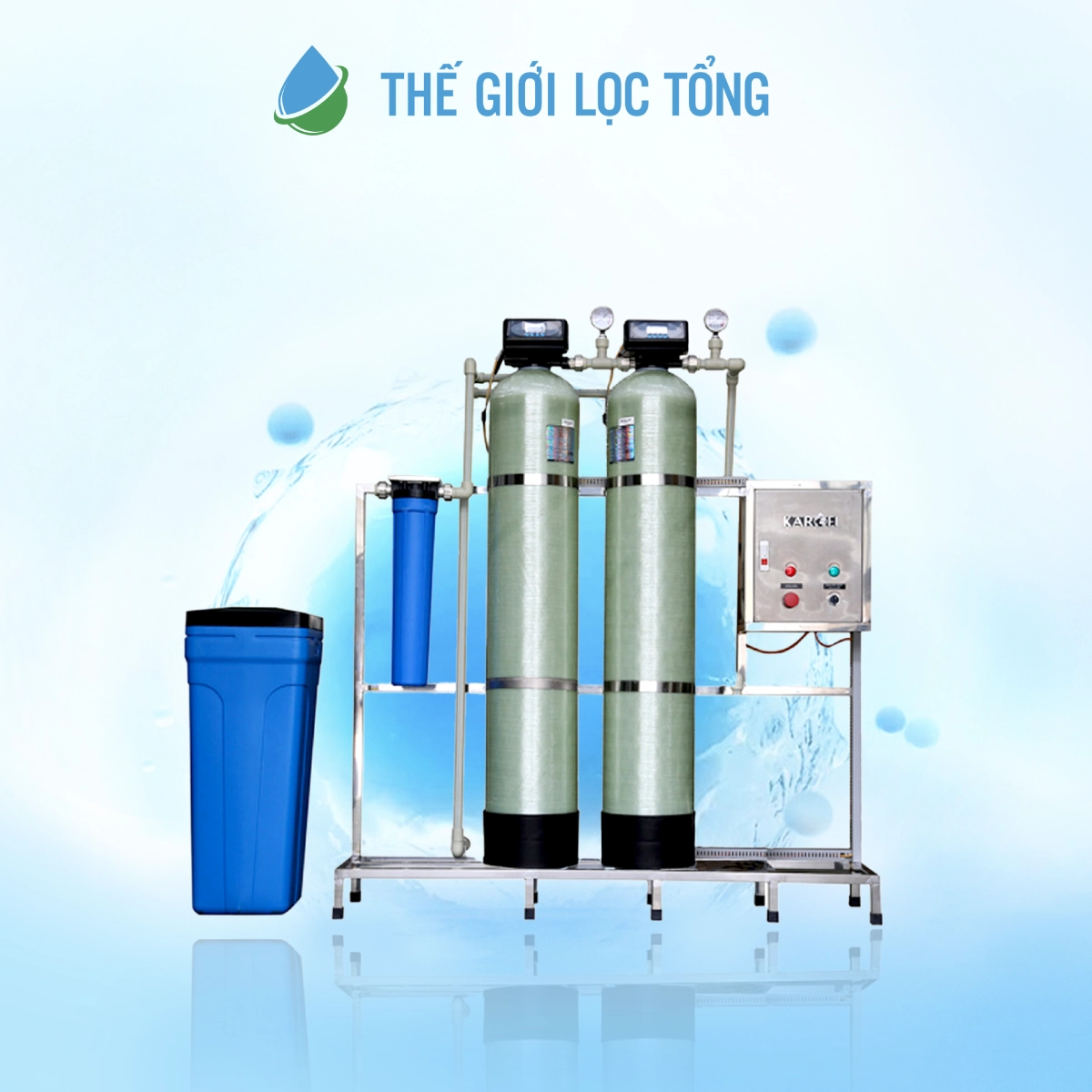 Hệ thống lọc tổng đầu nguồn Karofi KTF-332l Hệ thống lọc tổng đầu nguồn Karofi KTF-332l loại bỏ kim loại nặng, làm mềm nước cứng