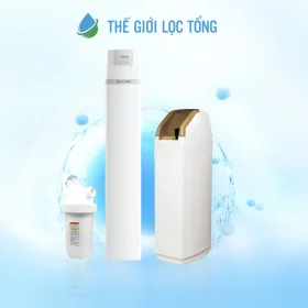 Hệ thống lọc tổng đầu nguồn Pentair Riversoft POE, làm mềm nước cứng, phù hợp nhà phố, chung cư