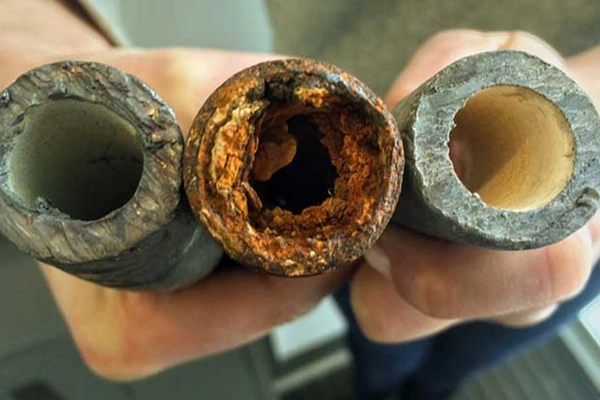 Đường ống dẫn bị xuống cấp, rỉ sét và bám cặn lâu ngày