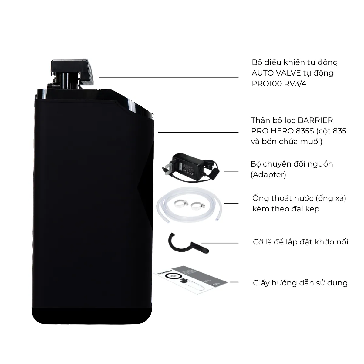 Bộ lọc tổng làm mềm nước Barrier Hero 835S Bộ lọc tổng làm mềm nước Barrier Hero 835S - Ảnh 2