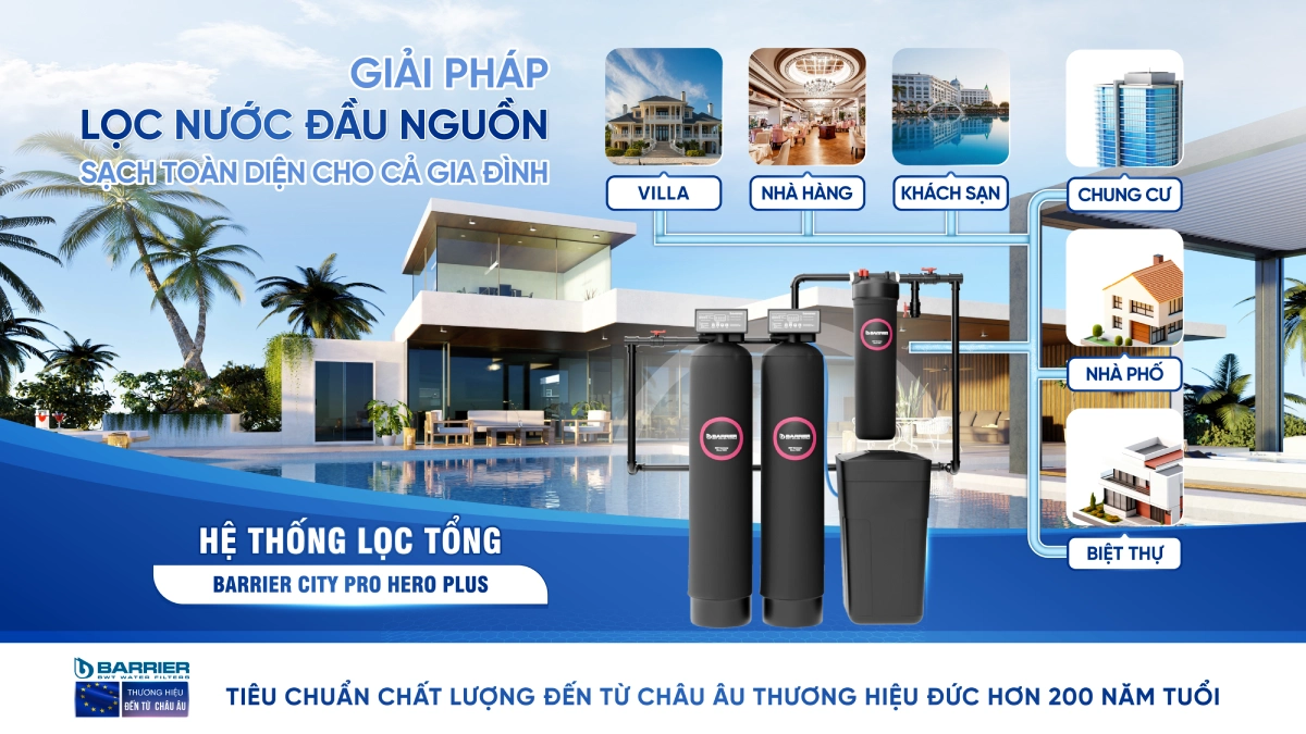 Hệ thống lọc tổng đầu nguồn BARRIER City Pro Hero Plus - Thương hiệu đến từ Châu Âu 6 Hình ảnh hệ thống lọc tổng barrier city pro hero plus từ châu âu
