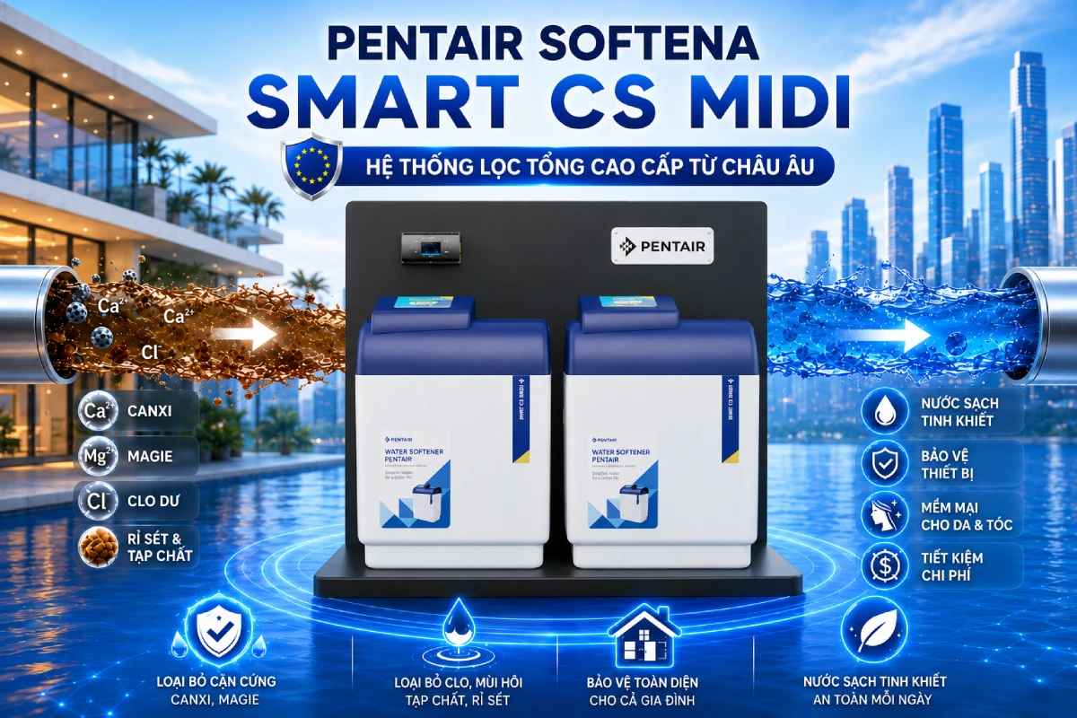 Hệ thống lọc tổng Pentair Softena Smart CS Midi nhập khẩu từ Châu Âu 14 Hệ thống lọc tổng Pentair Midi