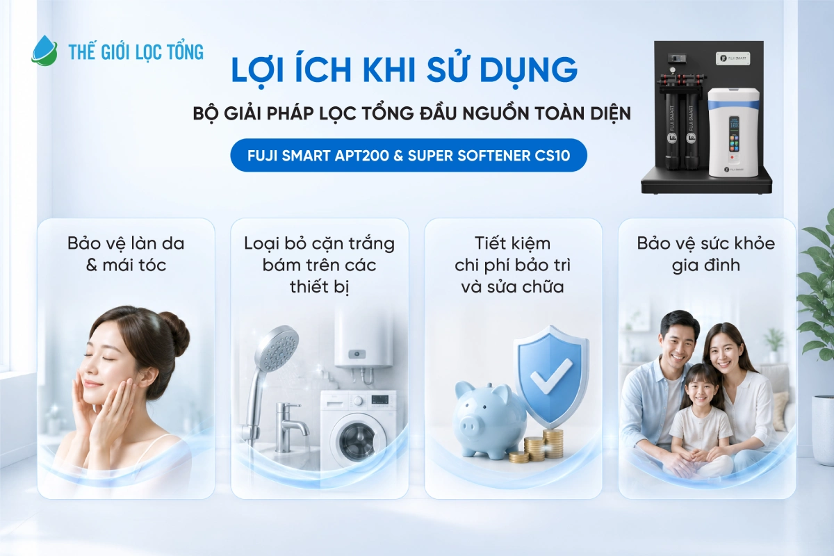 Giải pháp lọc tổng toàn diện Fuji Smart APT200 + Super Softener CS10 dành cho chung cư 8 vì sao nên chọn bộ giải pháp Fuji Smart APT200 và Super Softener CS10