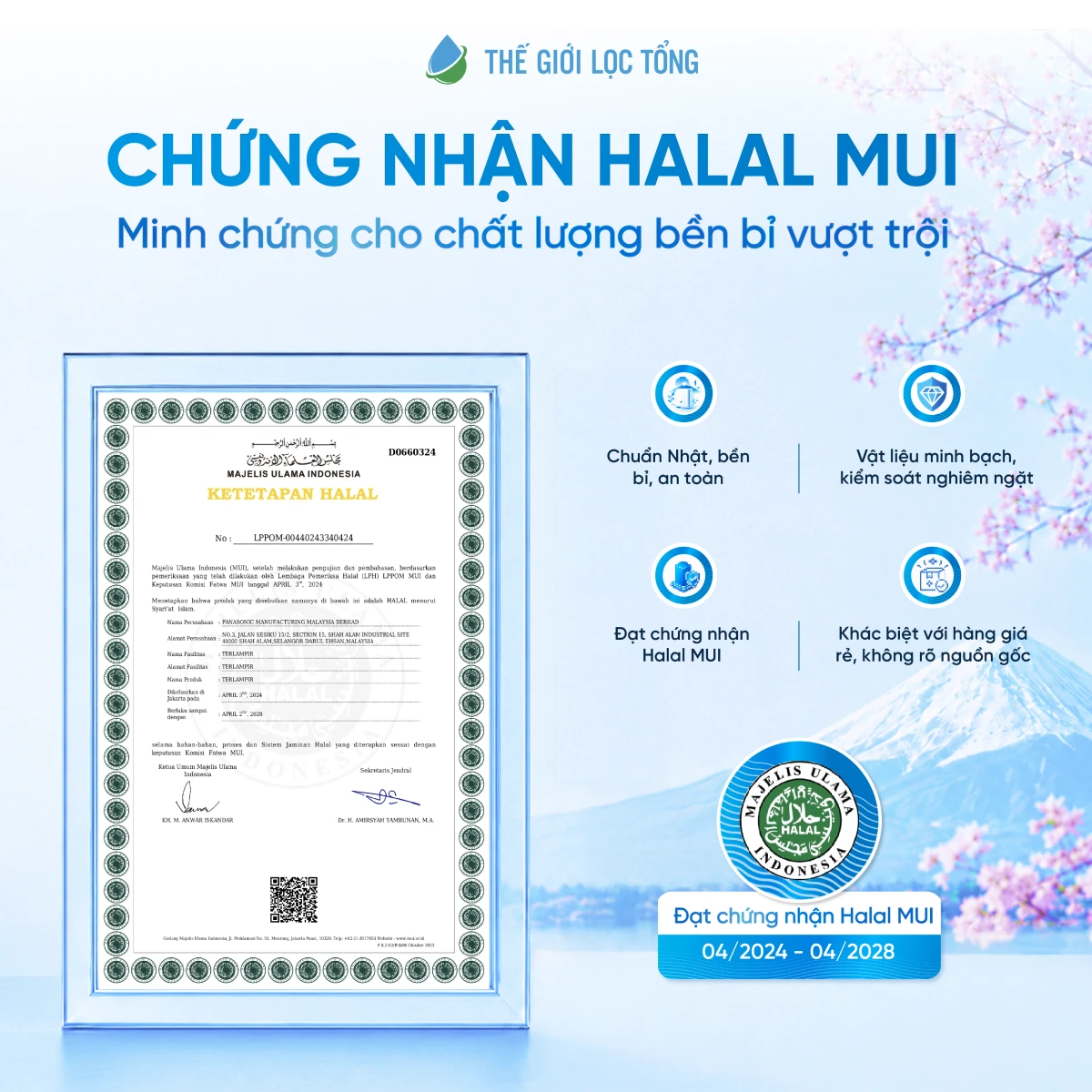 Hệ thống lọc tổng Panasonic Complex Master Series FP-15AA1 | Có thể xử lý được nước giếng phức tạp 17 Chứng nhận HALAL MUI