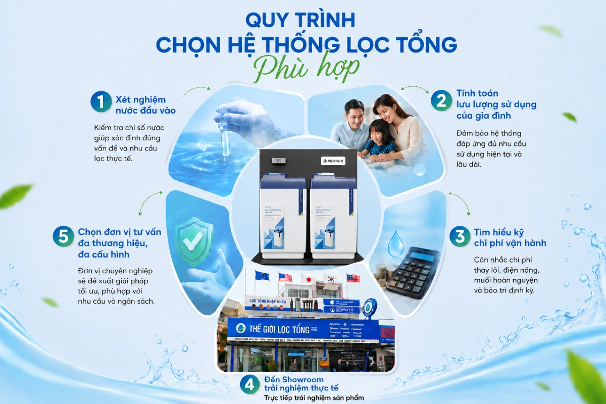 Mua hệ thống lọc tổng giá rẻ: Tiết kiệm thật hay "tiền mất tật mang"? 9 Các bước chọn lọc tổng uy tín