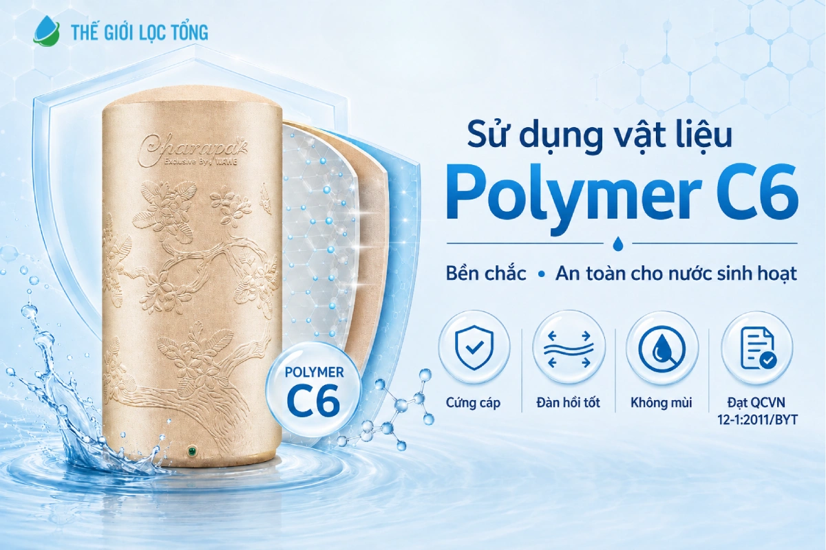 Bồn lưu trữ nước Wavelife Champa sử dụng vật liệu có độ bền cao